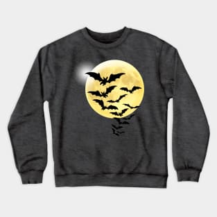 Bats against Full Moon Crewneck Sweatshirt